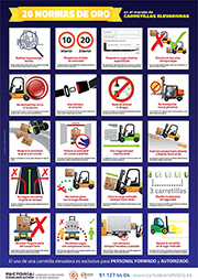 poster prevenci&oacute;n en el manejo de carretillas elevadoras